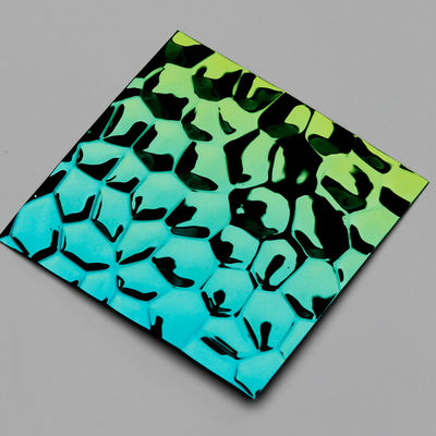 201 kleur Pvd decoratief roestvrij staal blad water rimpel golf gestempeld metalen blad