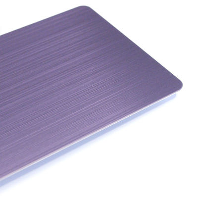 BIS geborstelde roestvrijstalen plaat PVD-kleurcoating Paars 304 roestvrijstalen haarlijnplaat