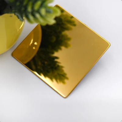 Het Bladspiegel van het titanium eindigt de Gouden Kleur Met een laag bedekte Roestvrije staal aanpast Grootte