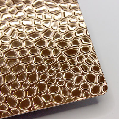 Rose Gold Honeycomb Stamped Stainless-het Blad van de Muurdecorateive van de Staalplaat