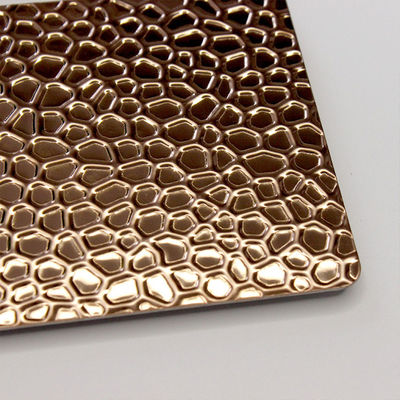 Rose Gold Honeycomb Stamped Stainless-het Blad van de Muurdecorateive van de Staalplaat