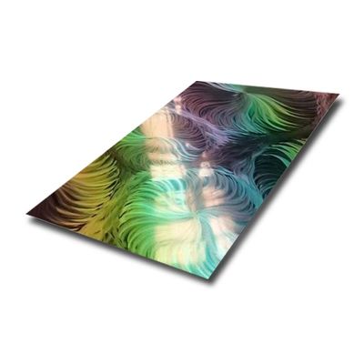 Kleurrijke roestvrijstalen plaat Spiegel 304 Fantasie Kleurgradiënt 3D Laser Plaat