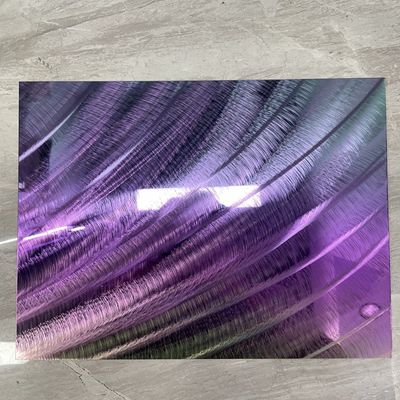 Kleurrijke roestvrijstalen plaat Spiegel 304 Fantasie Kleurgradiënt 3D Laser Plaat