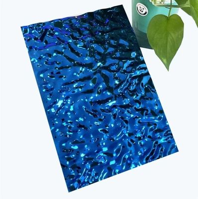 Pvd-coatings kleuren Saffiraalblauw klein roestvrij staal watergolfplaat
