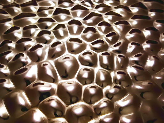 Graad 304 2B/BA afwerking 0,8 mm Dikte Ripple Honeycomb roestvrij staal textuur naadloos metalen plaat