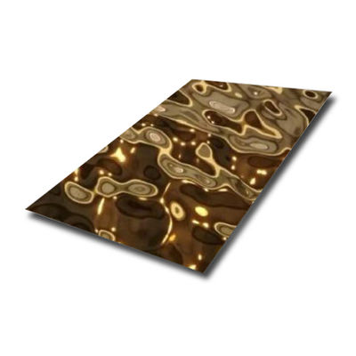 Goede prijs Champagne Gold Color Water Ripple-Roestvrij staalblad 0.3mm 0.4mm Dikte online
