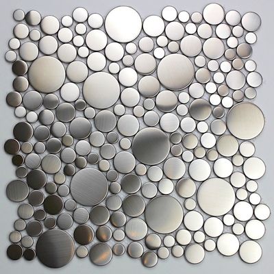 Goede prijs De Tegelsbadkamers 8mm van het roestvrij staal Zilveren Mozaïek Metaalpenny tile Grand Metal online