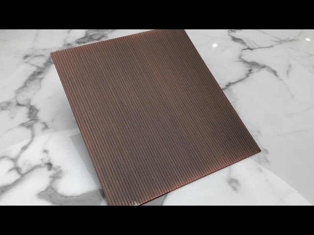 Bedrijfsvideo's Ongeveer 0.03mm Decorative Stainless Steel Sheet Antique Bronze Color Copper Brass Coated Clad