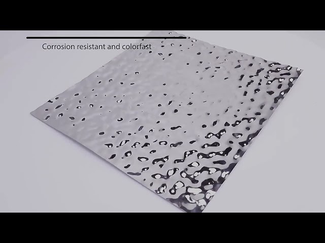 Bedrijfsvideo's Ongeveer water ripple stainless steel sheet ss 201 304 Metal decorative plate