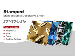 Op maat gemaakte 201 304 316 PVD Decoratie Metalen plaat Roestvrij staal Stempelen