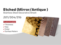 316 304 gegraveerd afgewerkte roestvrij staalplaten 4x4 4x8 4x10 maten