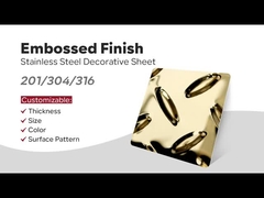 201 304 Goud gecoate 3 mm 2 mm stempeloppervlakte anti-slip roestvrij staal